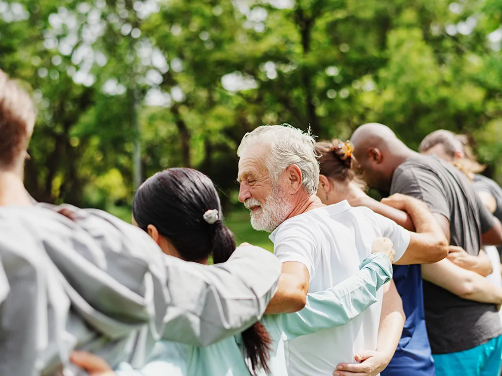 Community members supporting each other