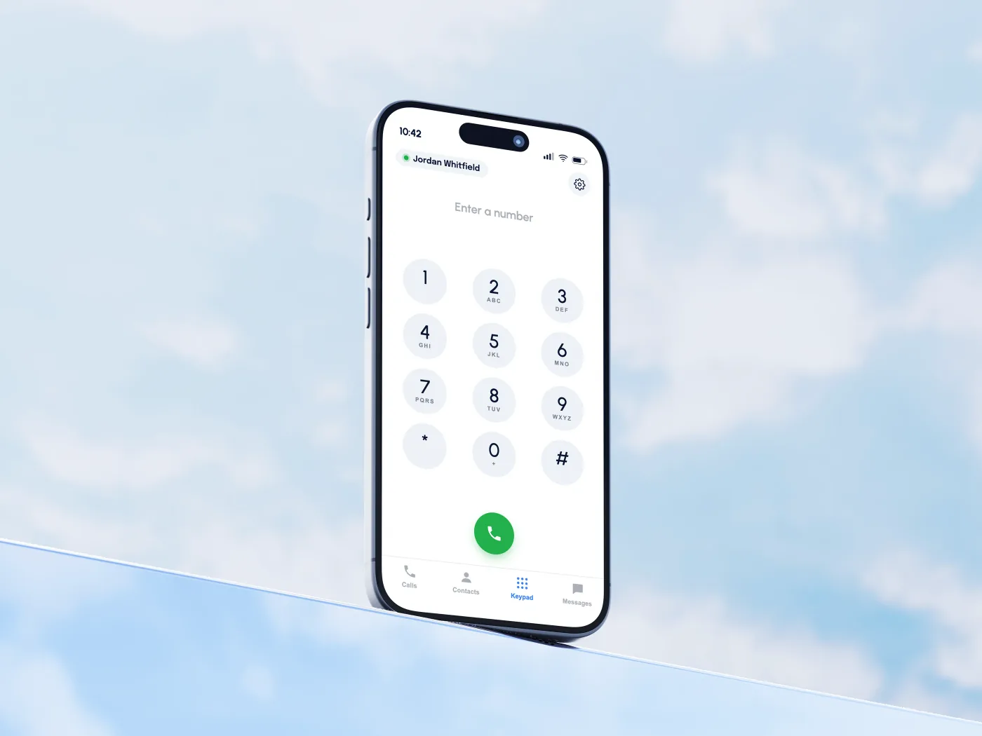 YOVU dialer app on an iPhone